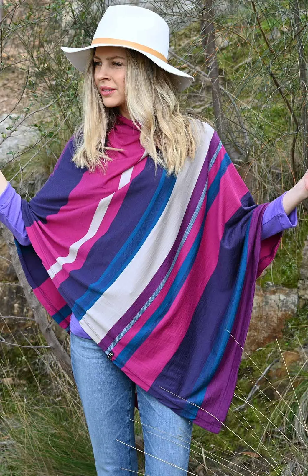 Multi Stripe Poncho