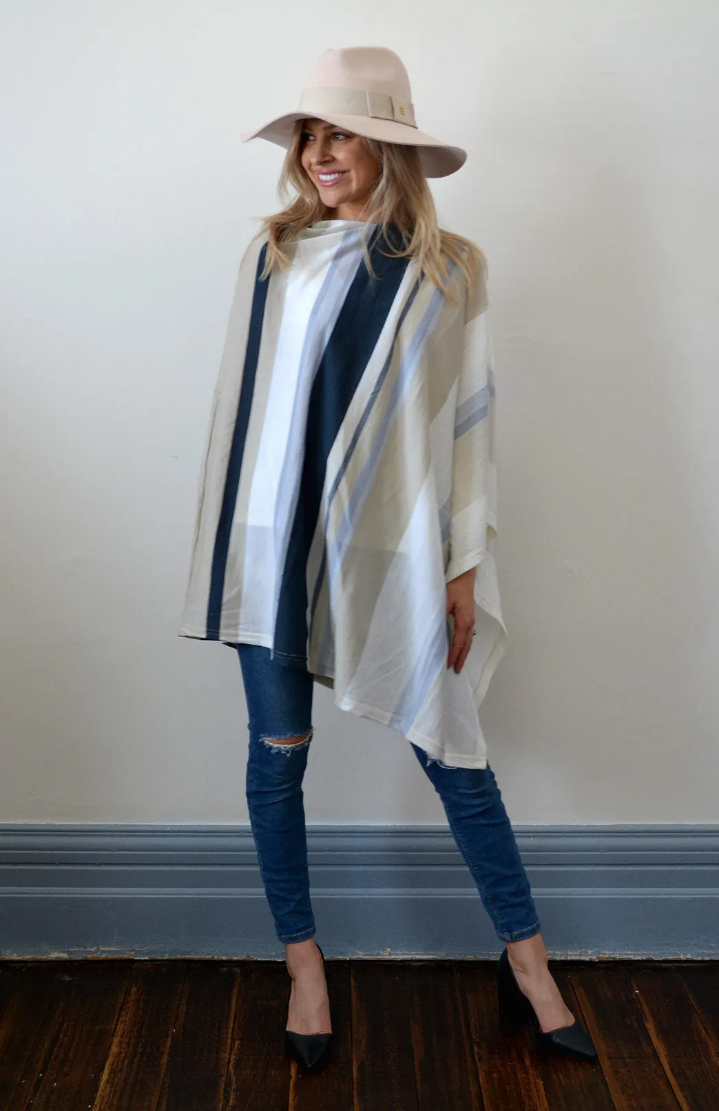 Multi Stripe Poncho