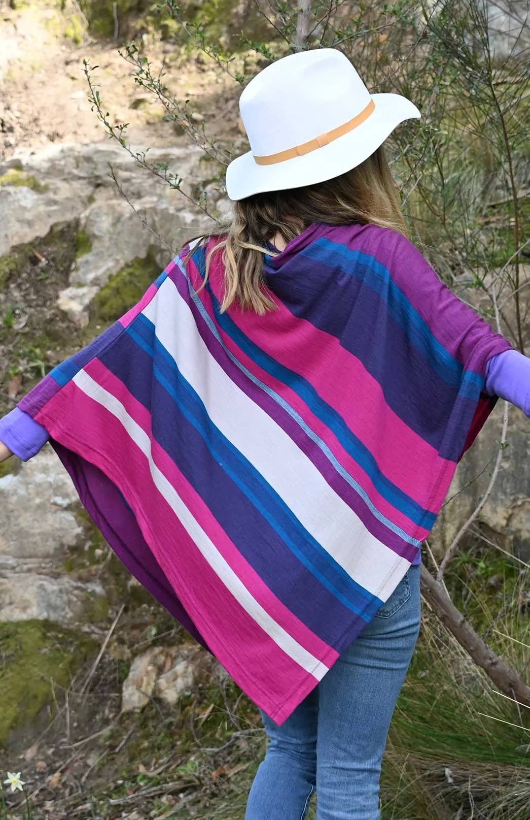 Multi Stripe Poncho