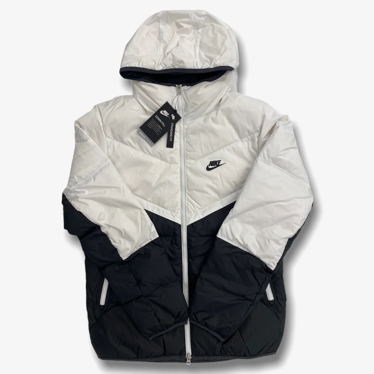 Nike Sportswear Down-Fill Windrunner White Dark Smoke Grey Black CU4404-100