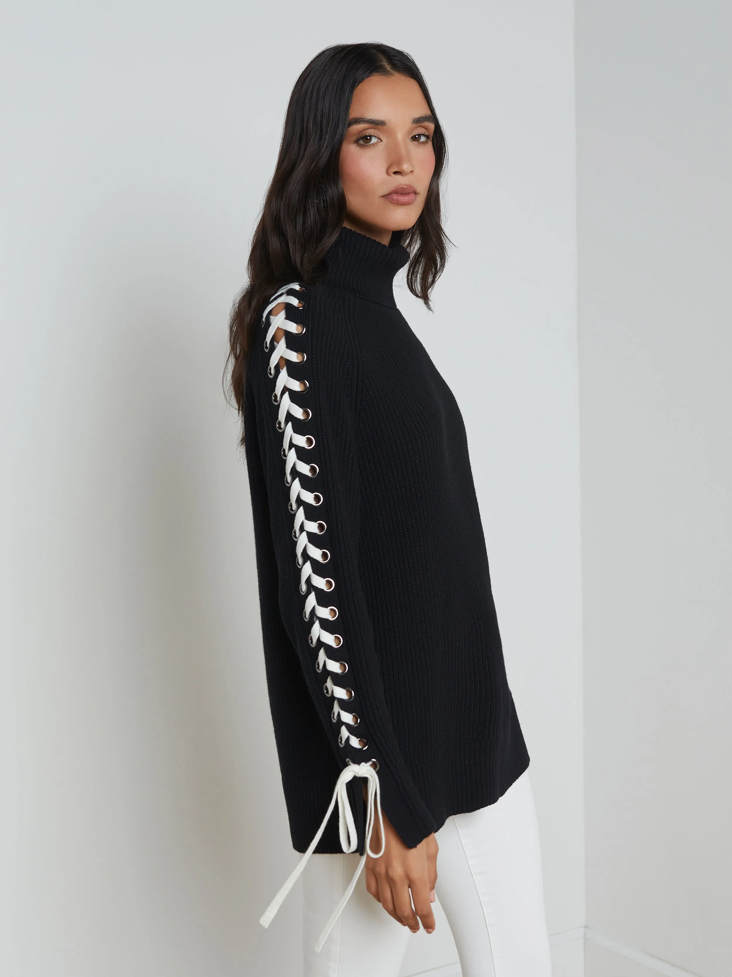 Nola Lace-Up Turtleneck