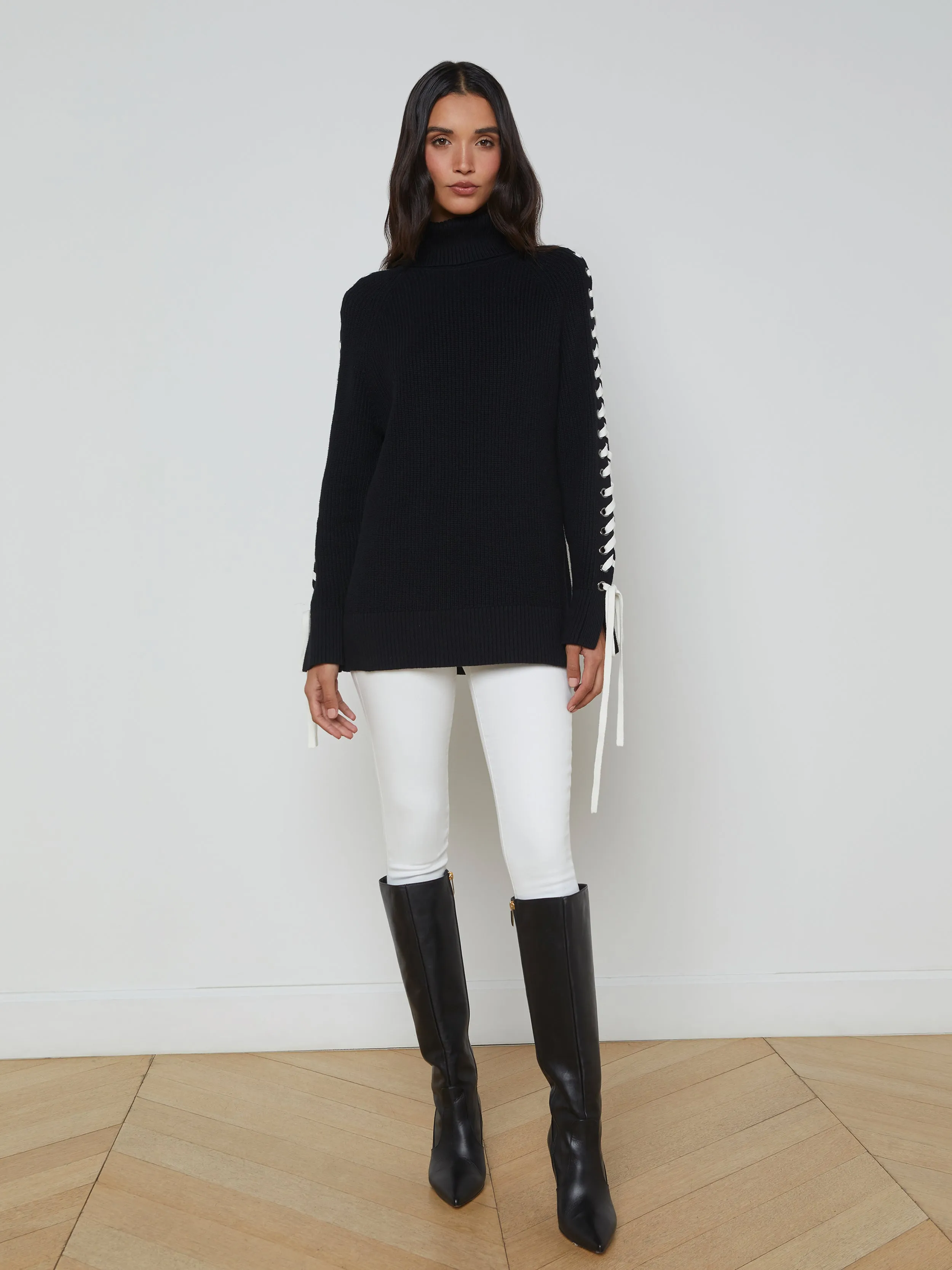 Nola Lace-Up Turtleneck