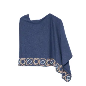 NOTTE BLUE CASHMERE PONCHO