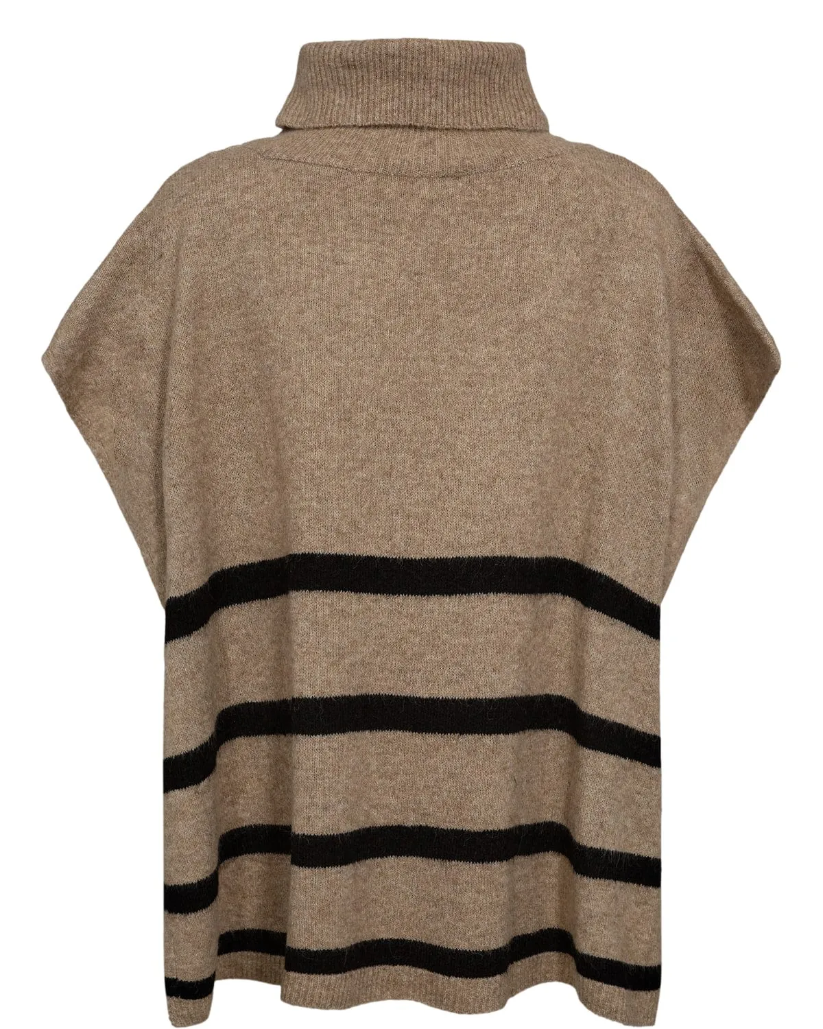 Numph Stripe Poncho Taupe Black