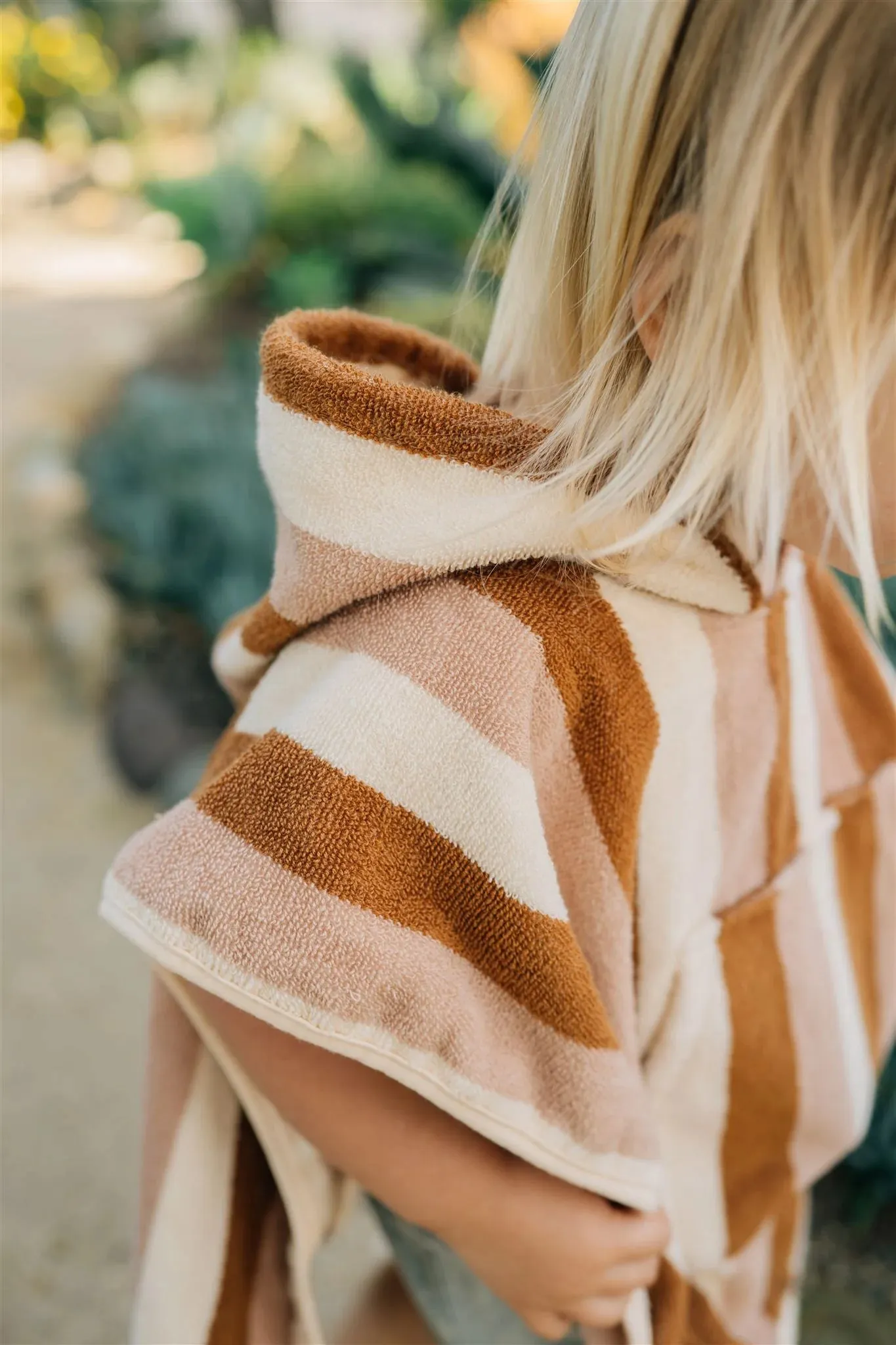 Organic Cotton Beach Poncho | Sunrise Stripe