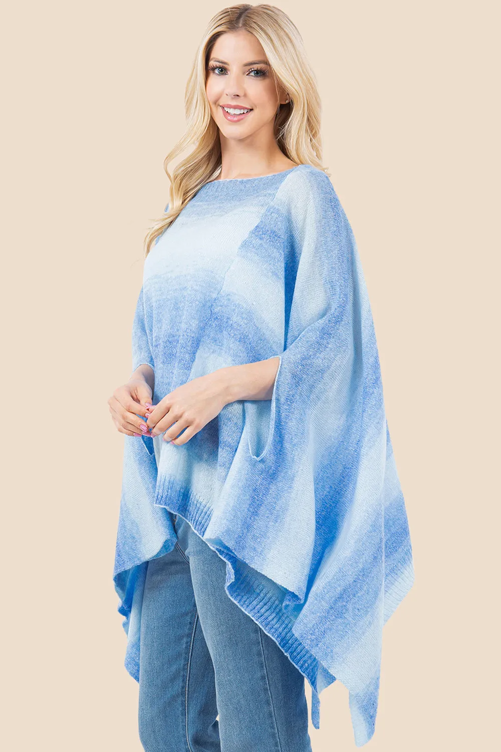 PA-4267 multi color ombre poncho