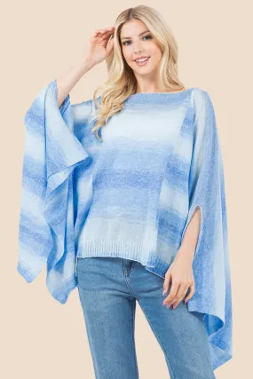 PA-4267 multi color ombre poncho