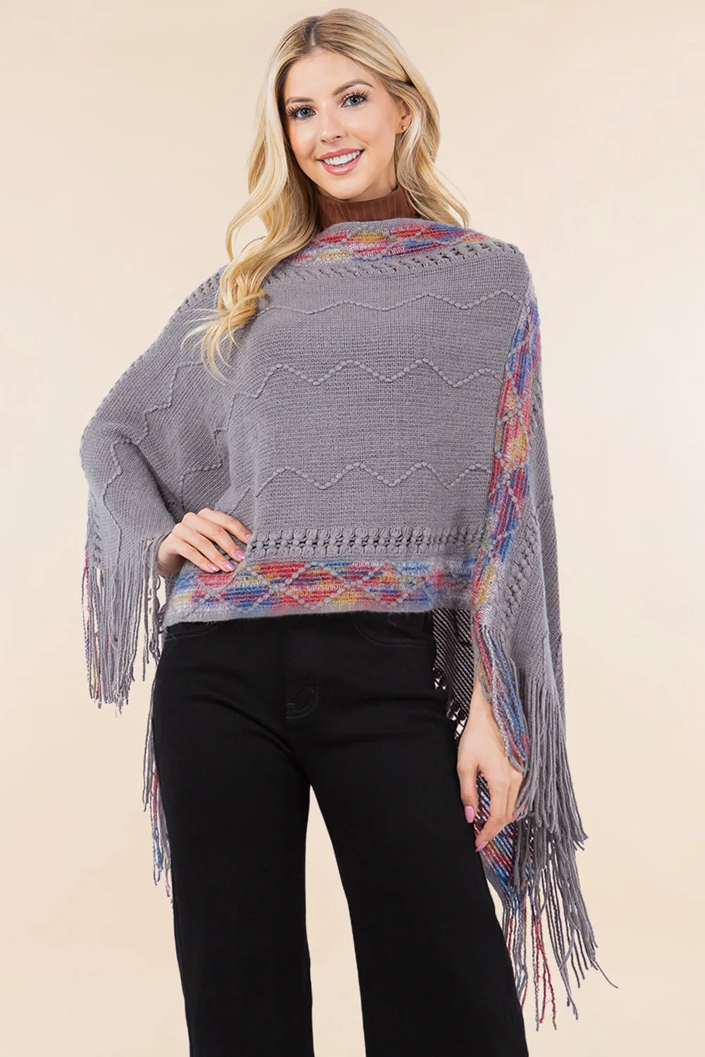 PA-4283 acrylic poncho