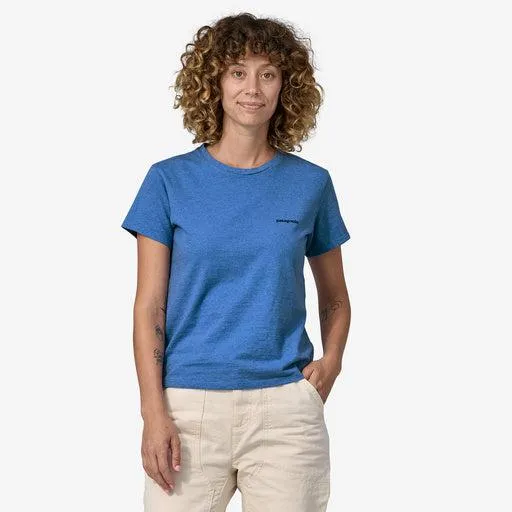 Patagonia Women's P-6 Logo Responsibili Tee Blue Bird