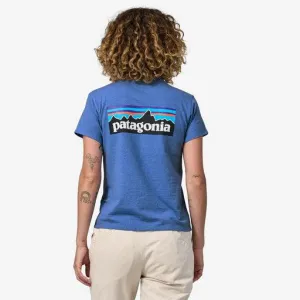 Patagonia Women's P-6 Logo Responsibili Tee Blue Bird