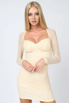 Pearl Mesh Sweetheart Dress