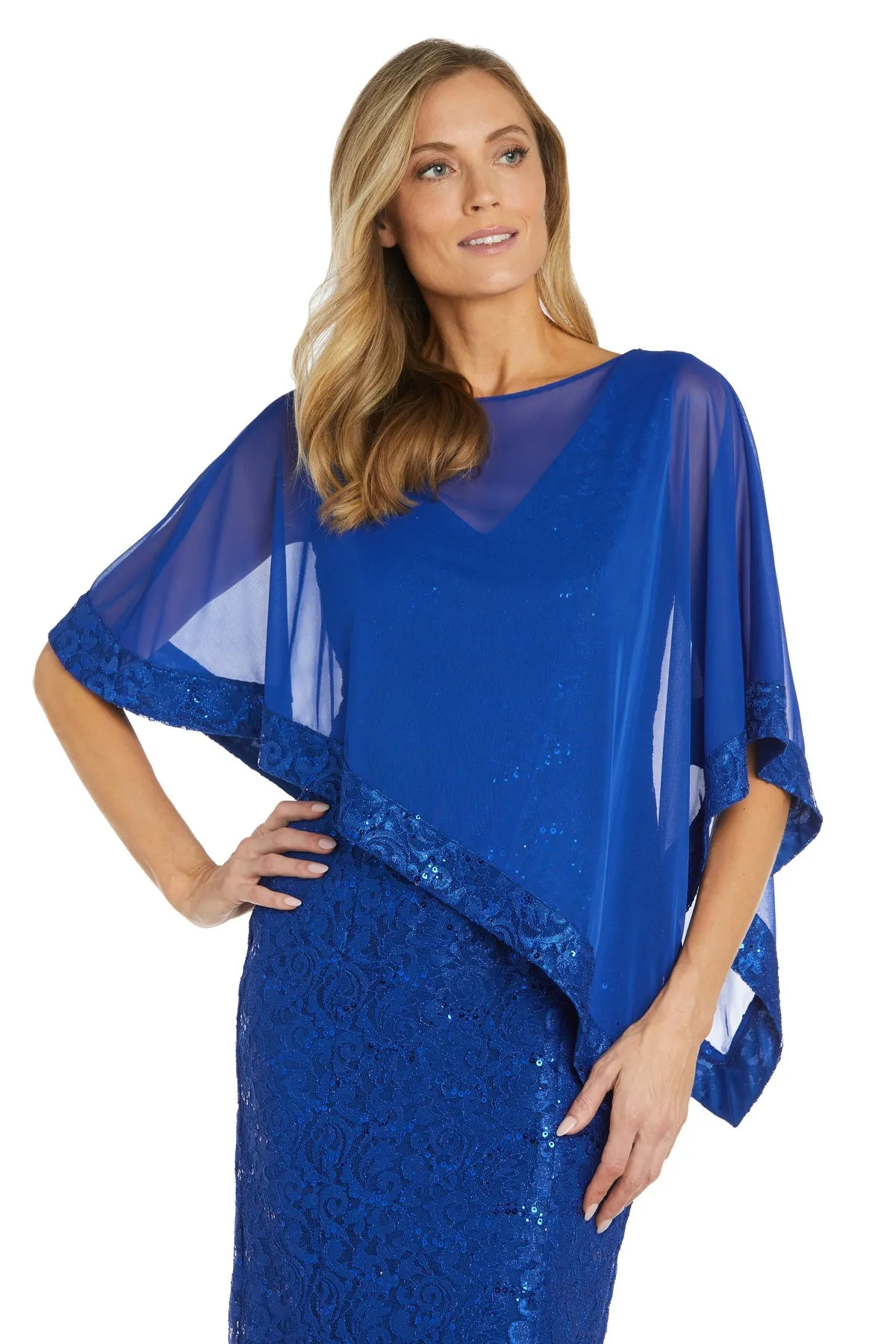 Petite Women Unique Asymmetrical Lace Poncho Dress - Cocktail Dress