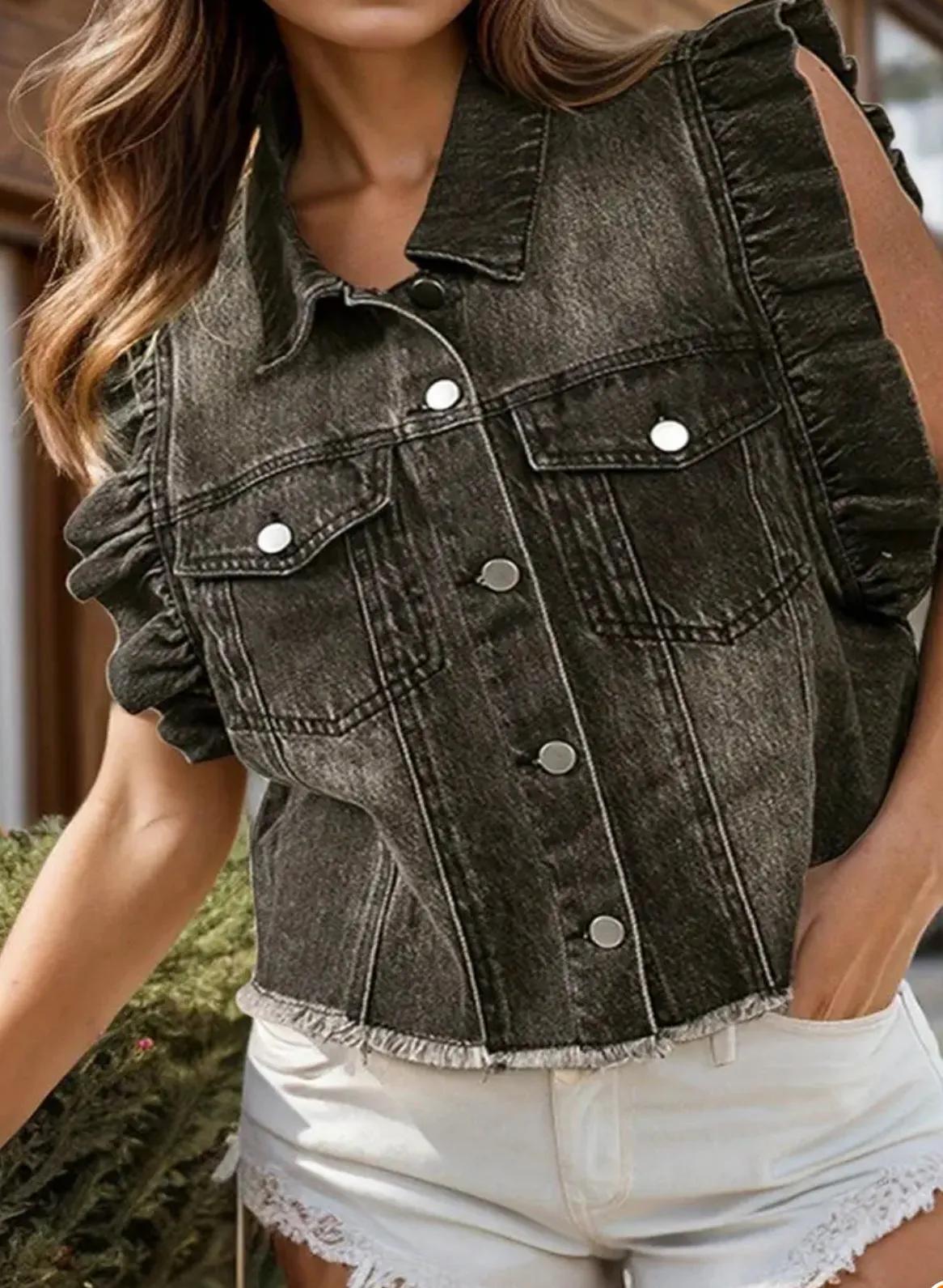 Pick Your Patch Black Denim Vest