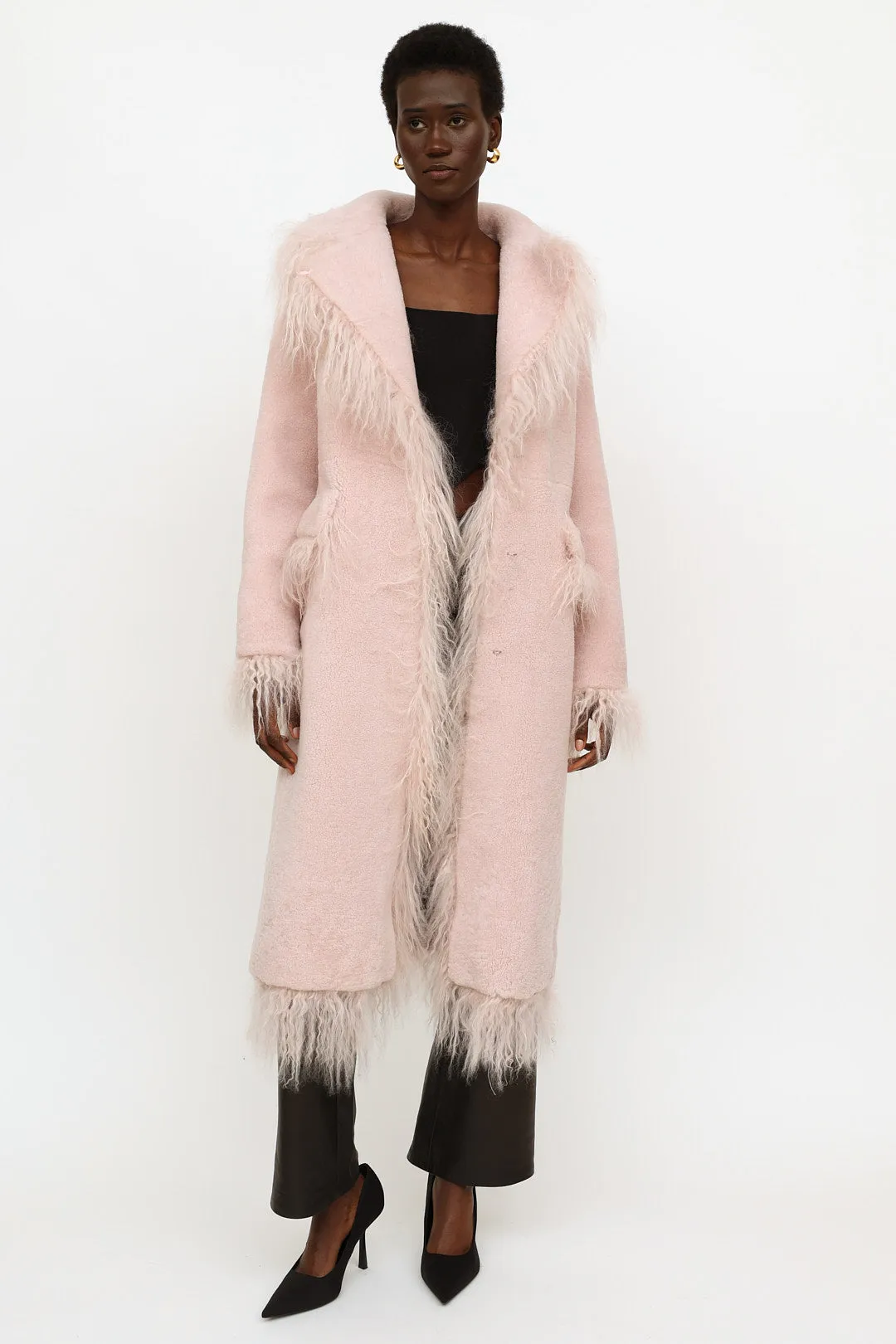 Pink Shearling Jimy Coat