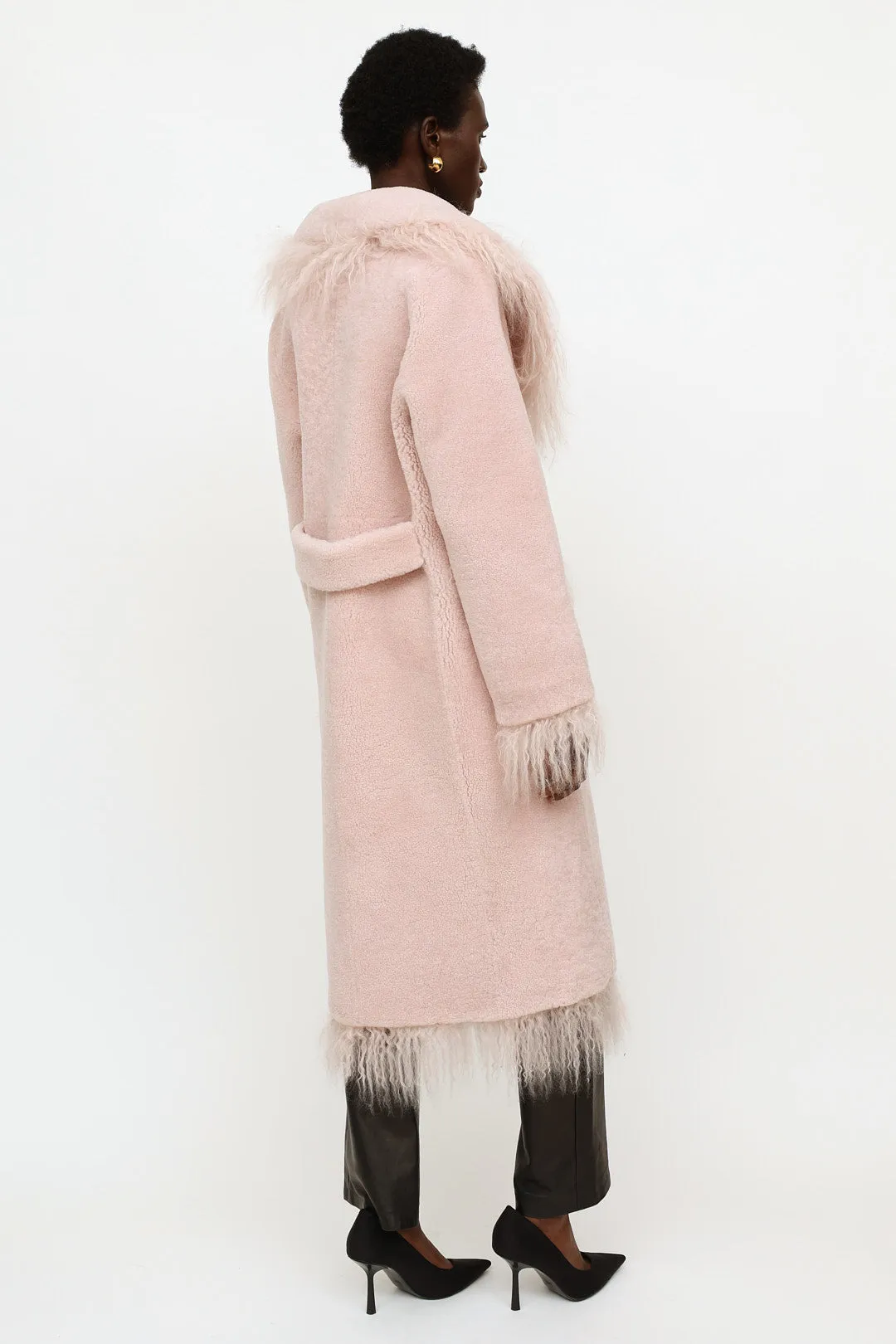 Pink Shearling Jimy Coat