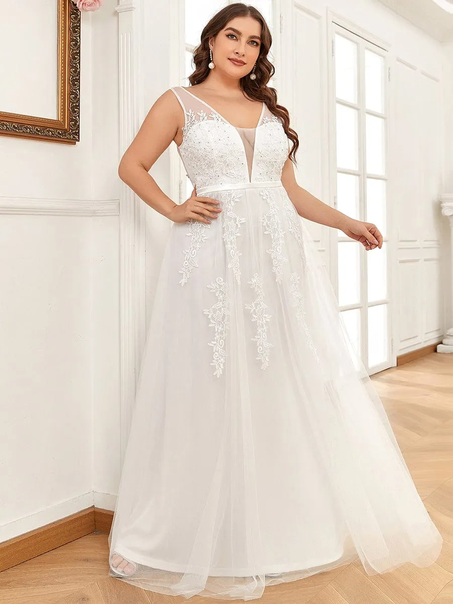 Plus Size Maxi Long Elegant Ethereal Tulle Wedding Dress