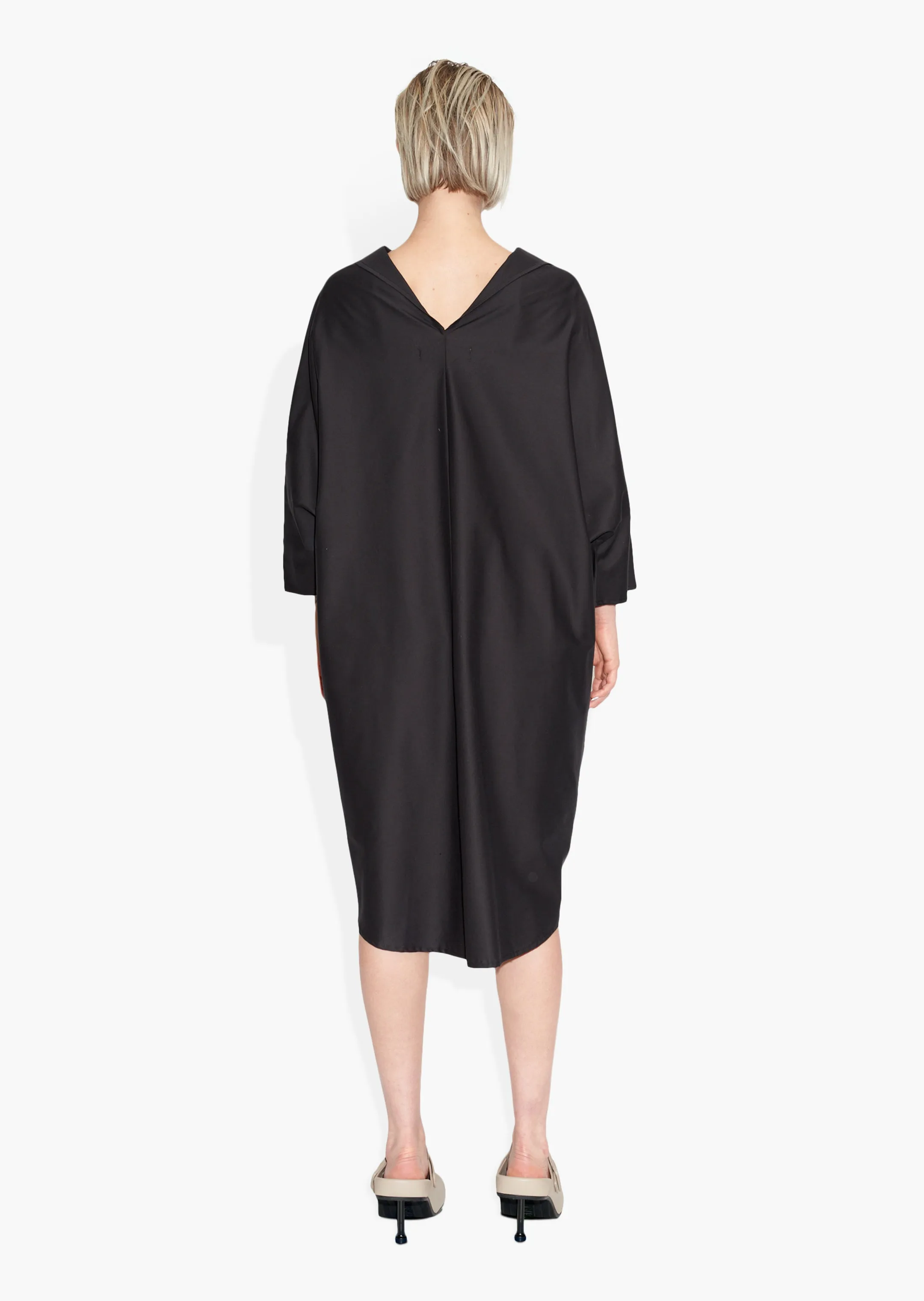 Poncho Dress Cotton Tencel Black