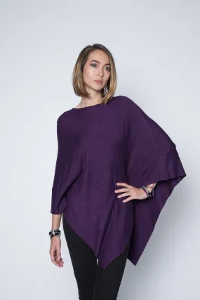 Poncho Sweater Wrap in Rayon Cotton Modal Blend