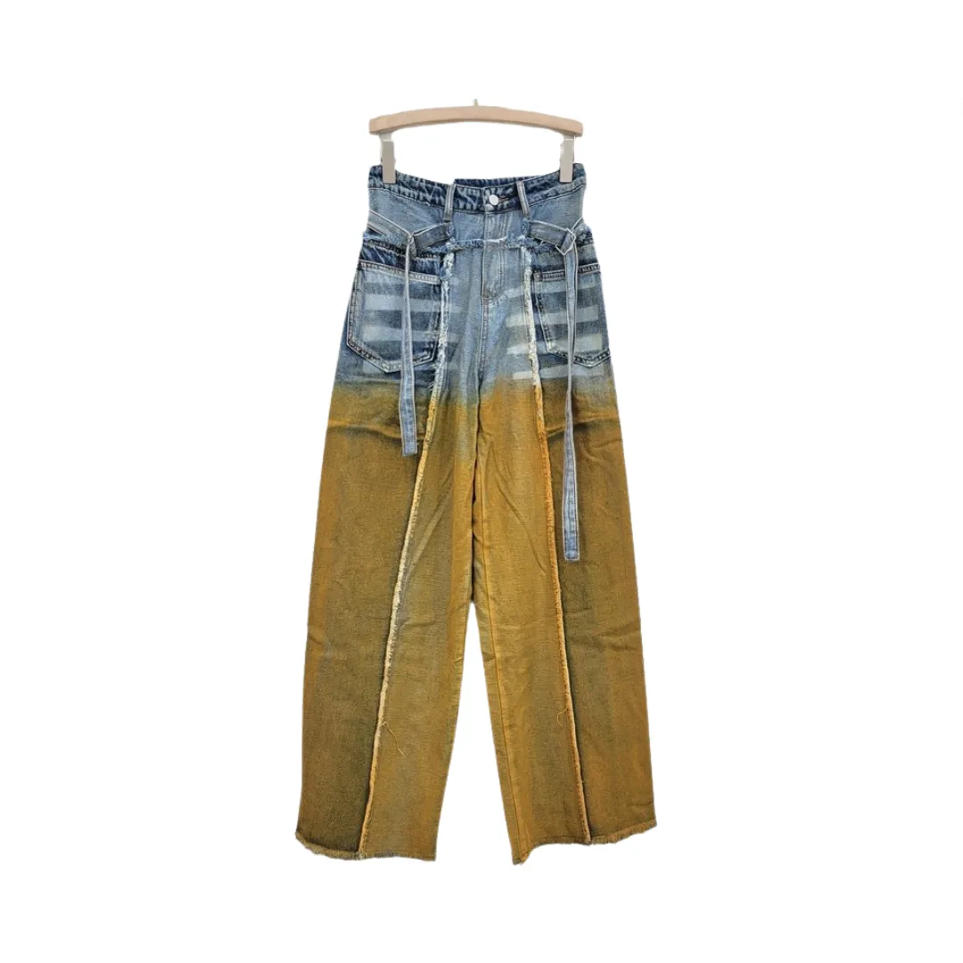 Pre Order:  Vintage High Waisted Loose Fit Straight Wide Leg Pants