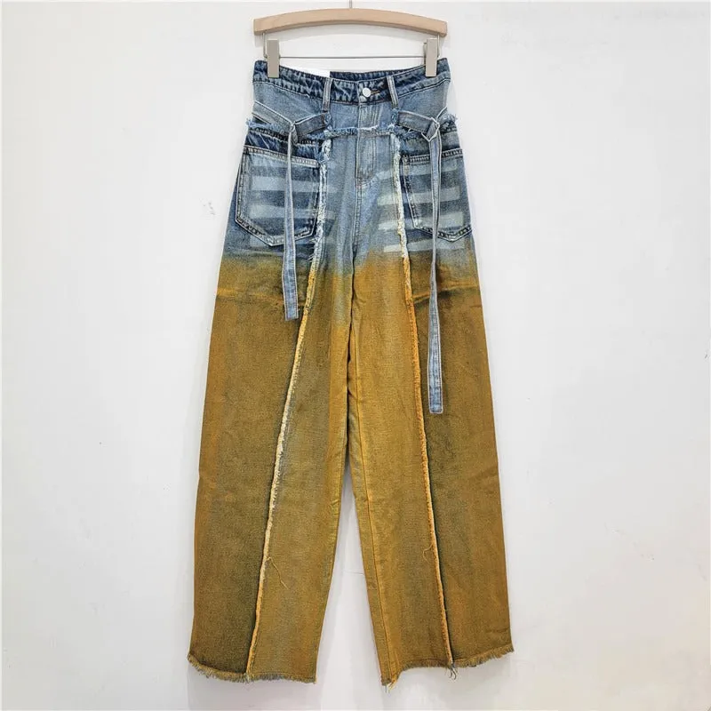 Pre Order:  Vintage High Waisted Loose Fit Straight Wide Leg Pants