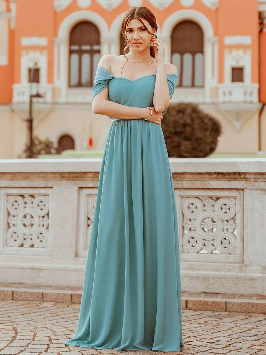 Pretty Floor Length Bridesmaid Dress with Spaghetti Straps