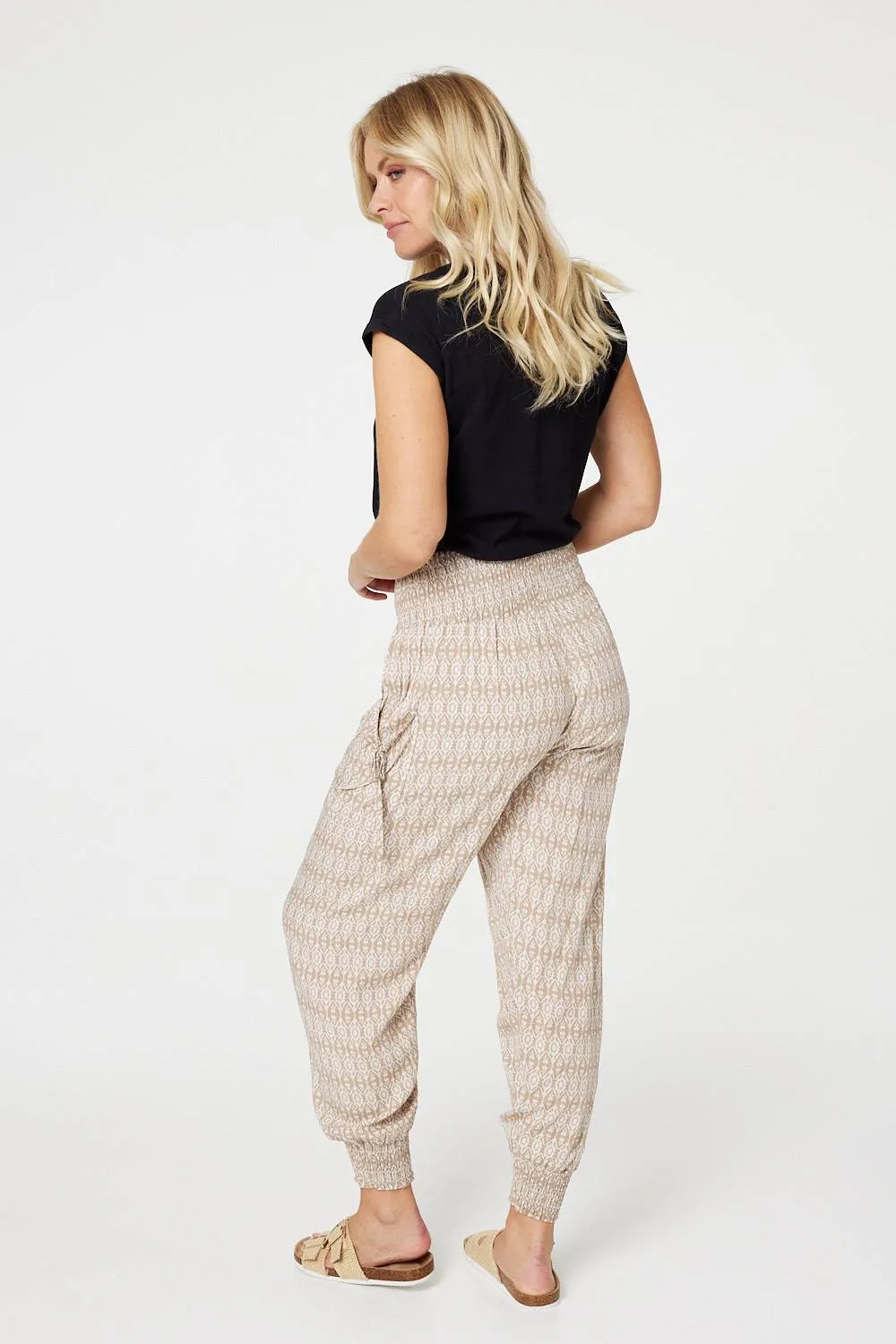 Printed Elasticated Harem Pants