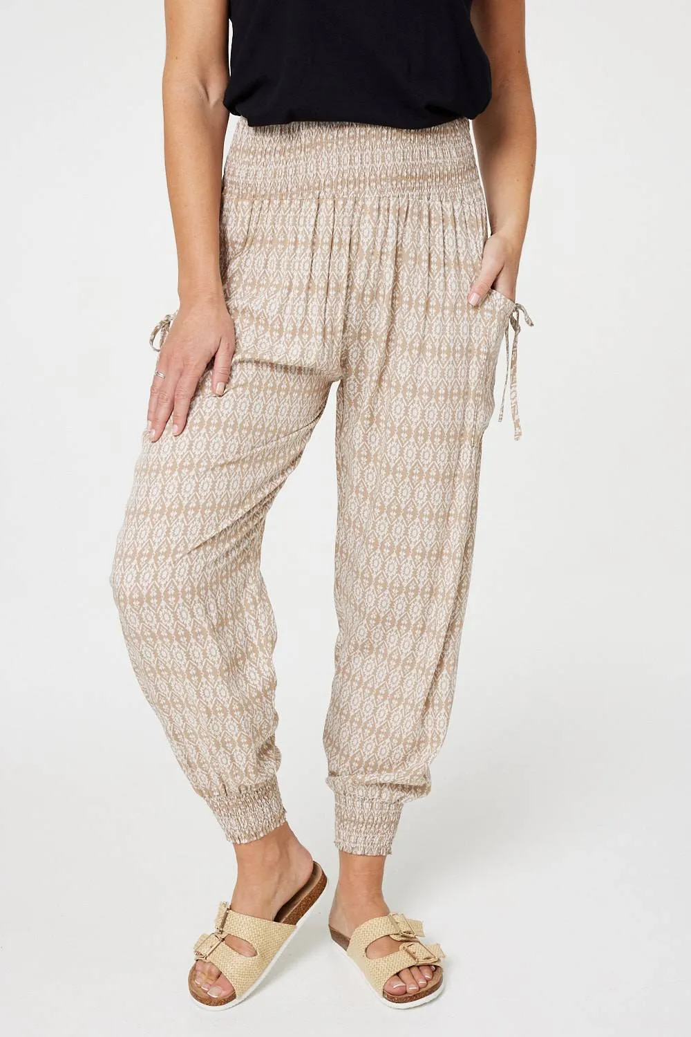 Printed Elasticated Harem Pants