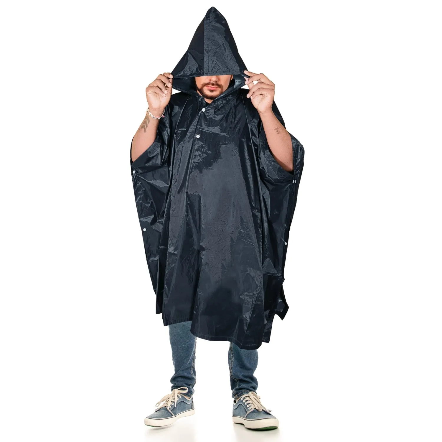 Prokick Polyester PVC Coating Rain Poncho for Men and Women, Free Size