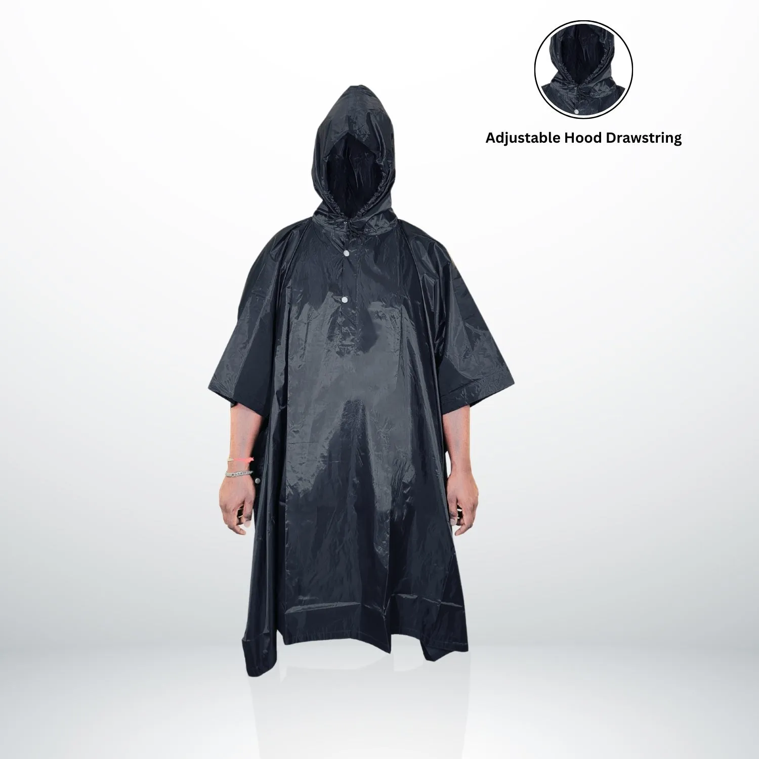 Prokick Polyester PVC Coating Rain Poncho for Men and Women, Free Size