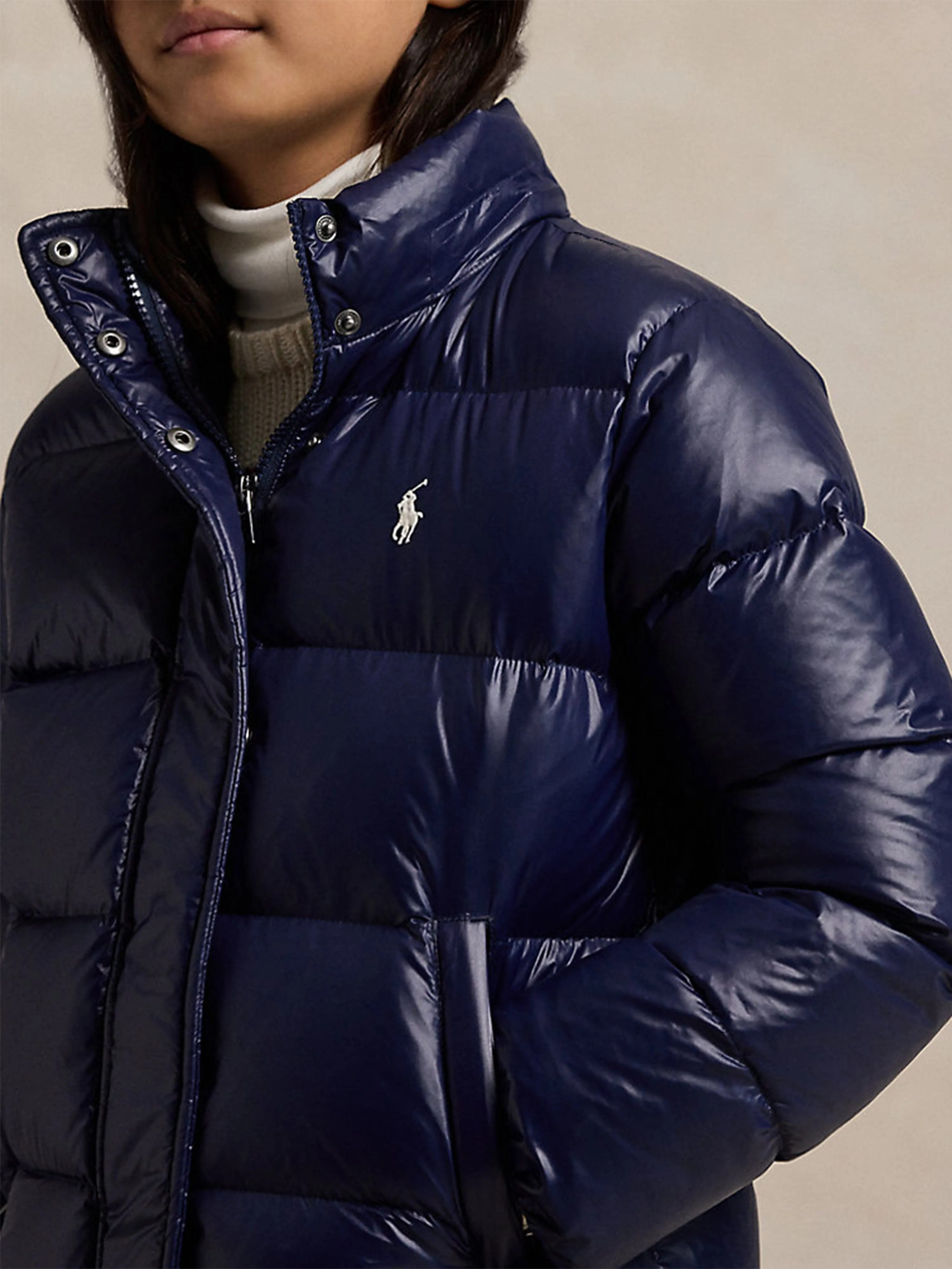 Ralph Lauren Girls Down Puffer Jacket in Navy