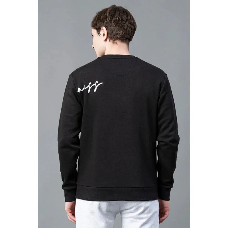 Red Tape Men Black Graphic Print Sweatshirt