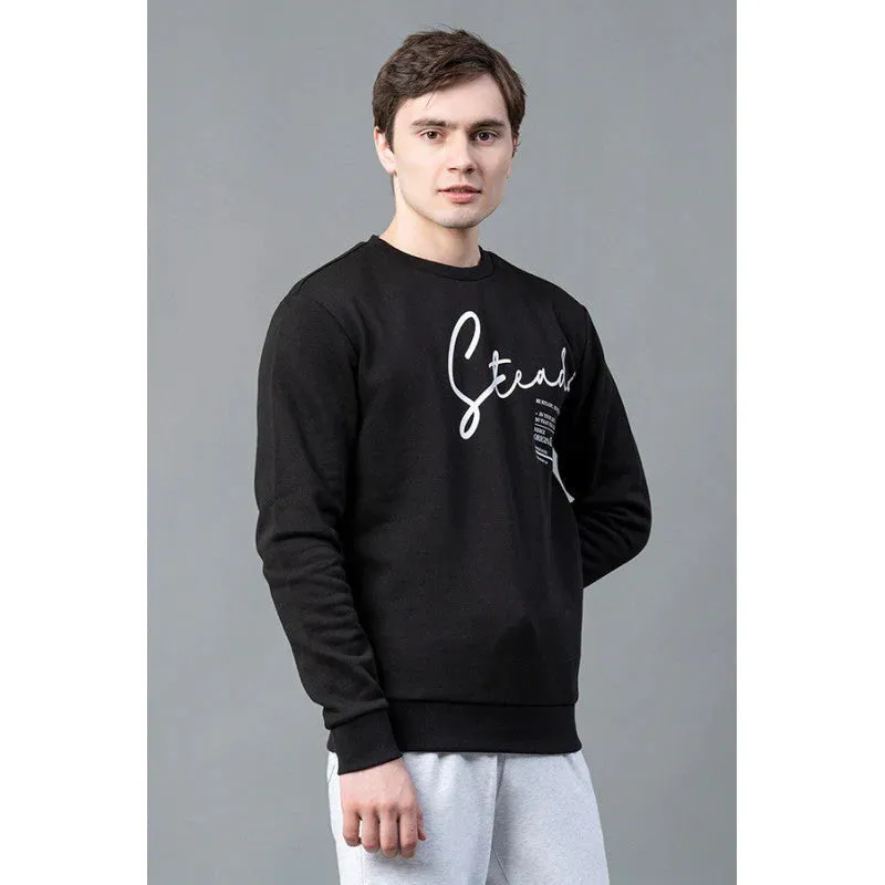 Red Tape Men Black Graphic Print Sweatshirt