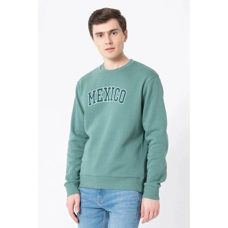 Red Tape Men's Grey Melange Color Block Sweatshirt