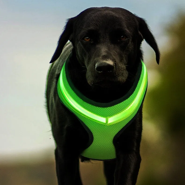 Reflective Chest Strap LED Safety Vest Harness for Dogs or Cats