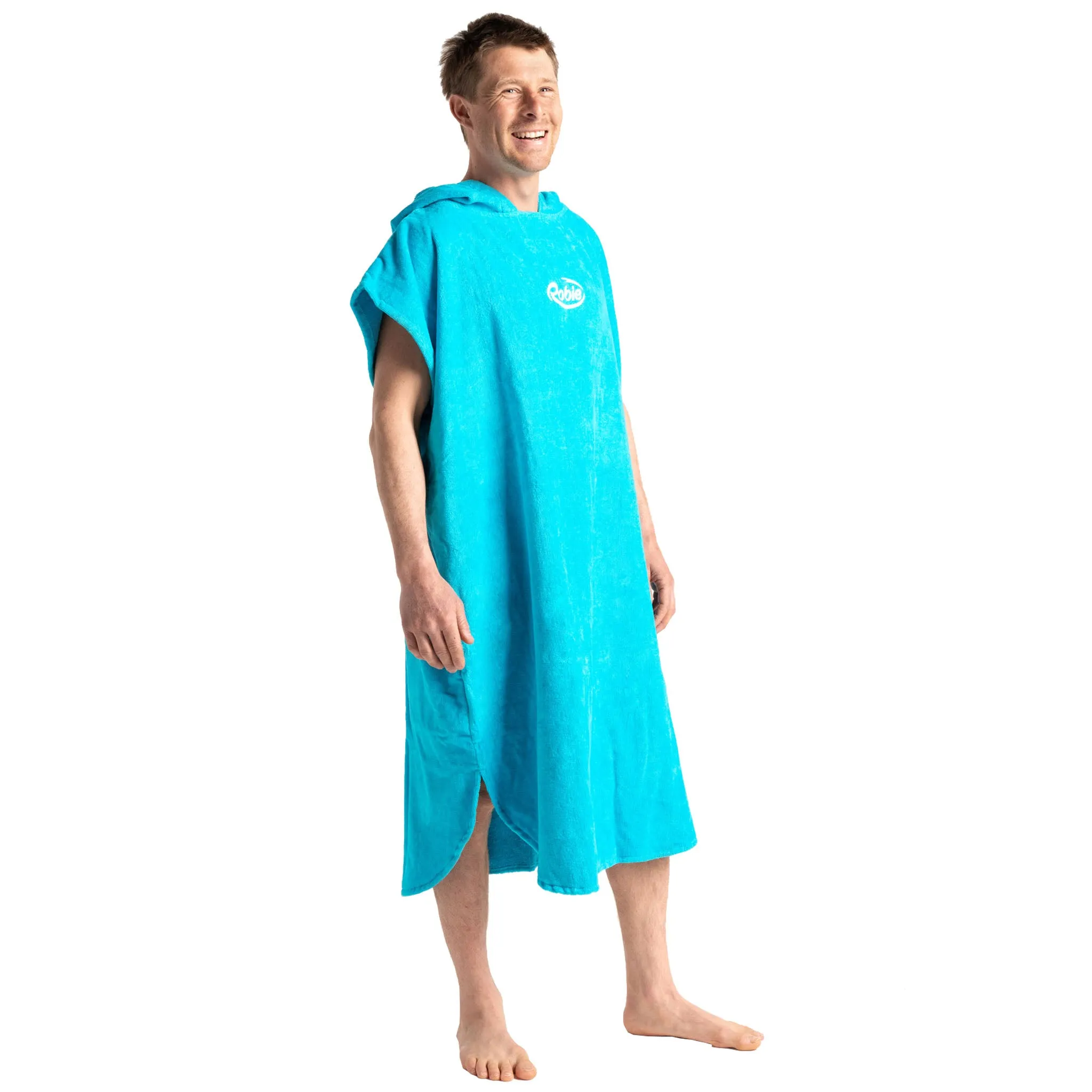 Robie Robes Original Towelling Beach Changing Robe Poncho - Blue Atoll