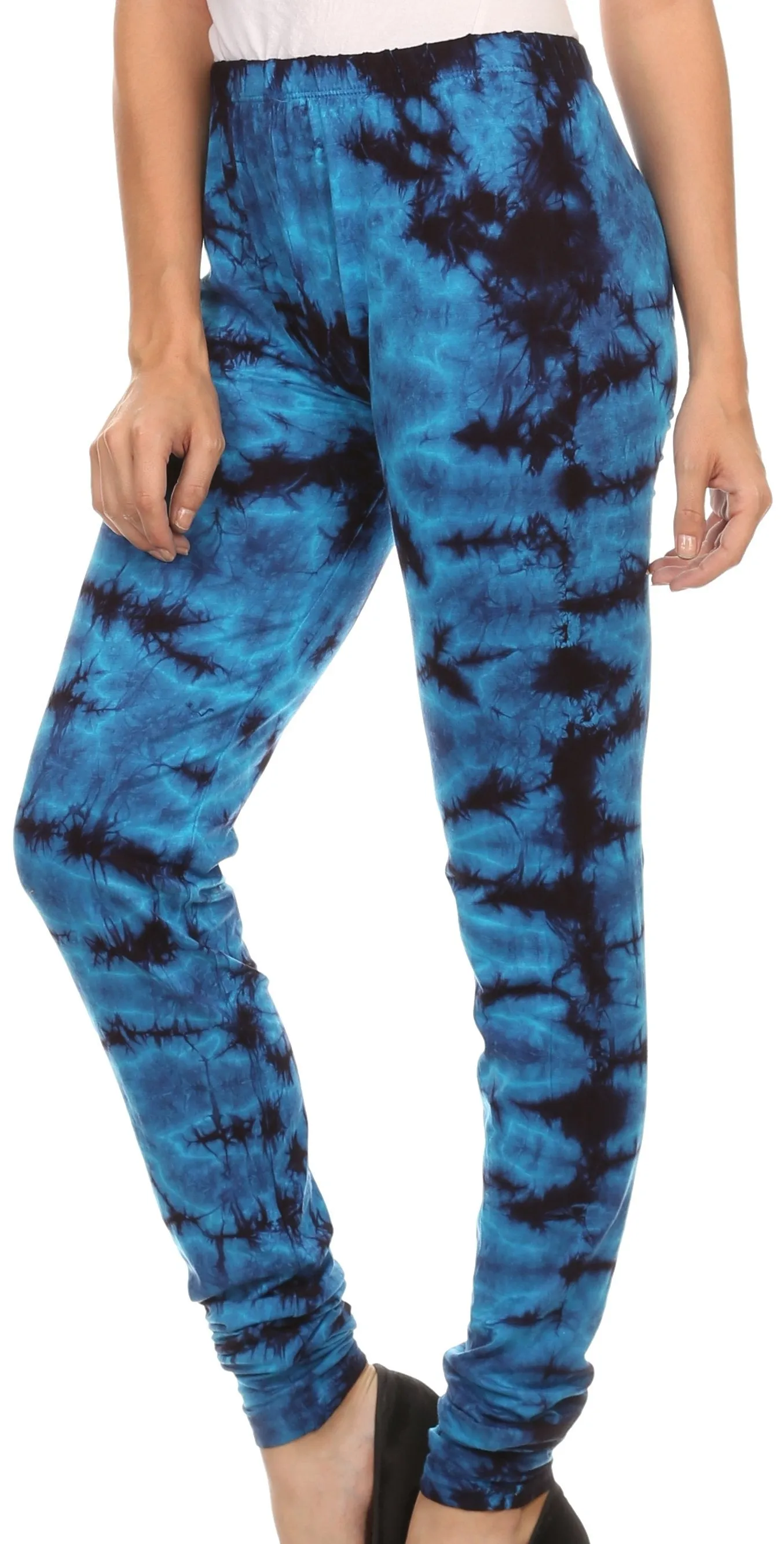 Sakkas Kuntah Long Elastic Waist Adjustable Tie Dye Washed Slim Skinny Pant