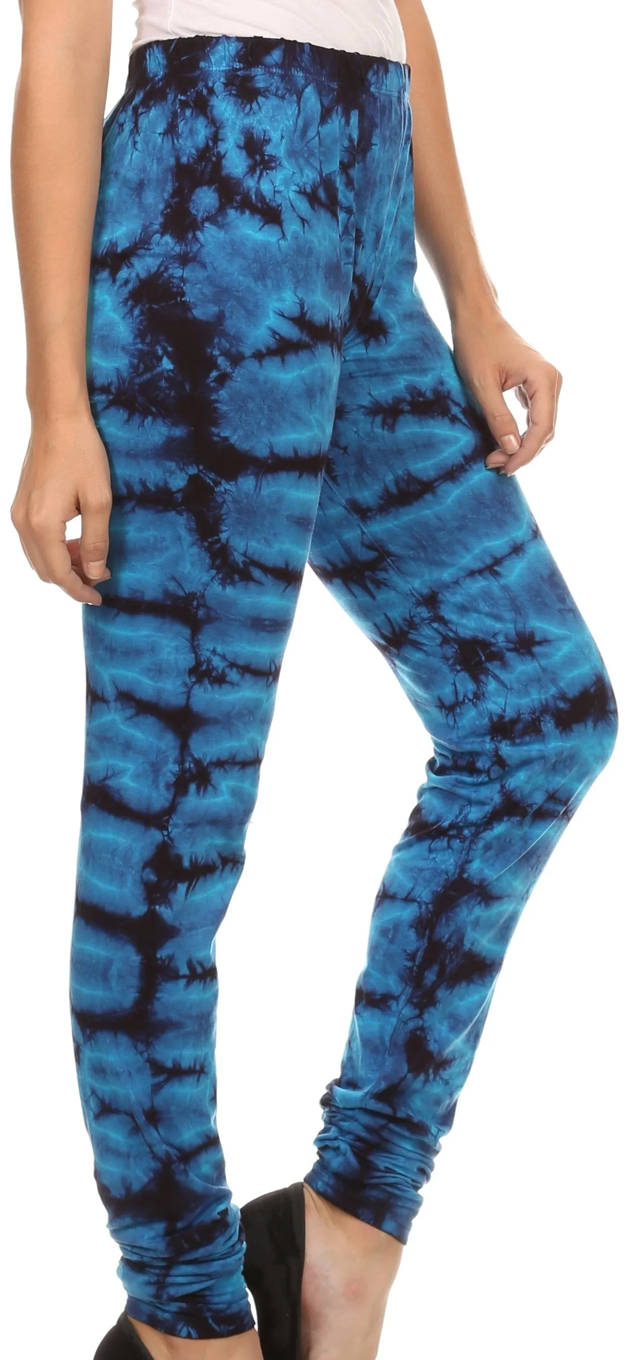 Sakkas Kuntah Long Elastic Waist Adjustable Tie Dye Washed Slim Skinny Pant