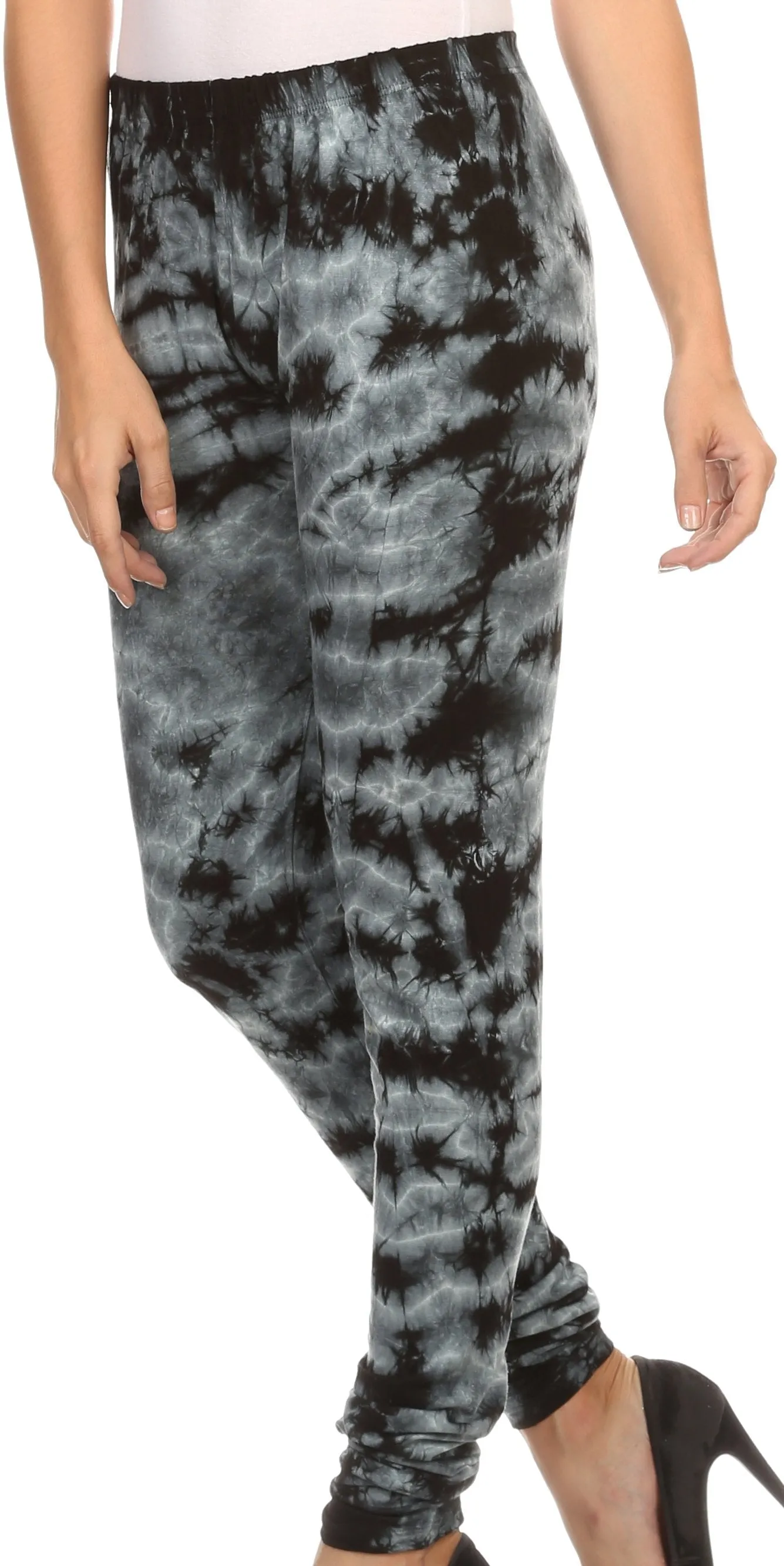 Sakkas Kuntah Long Elastic Waist Adjustable Tie Dye Washed Slim Skinny Pant