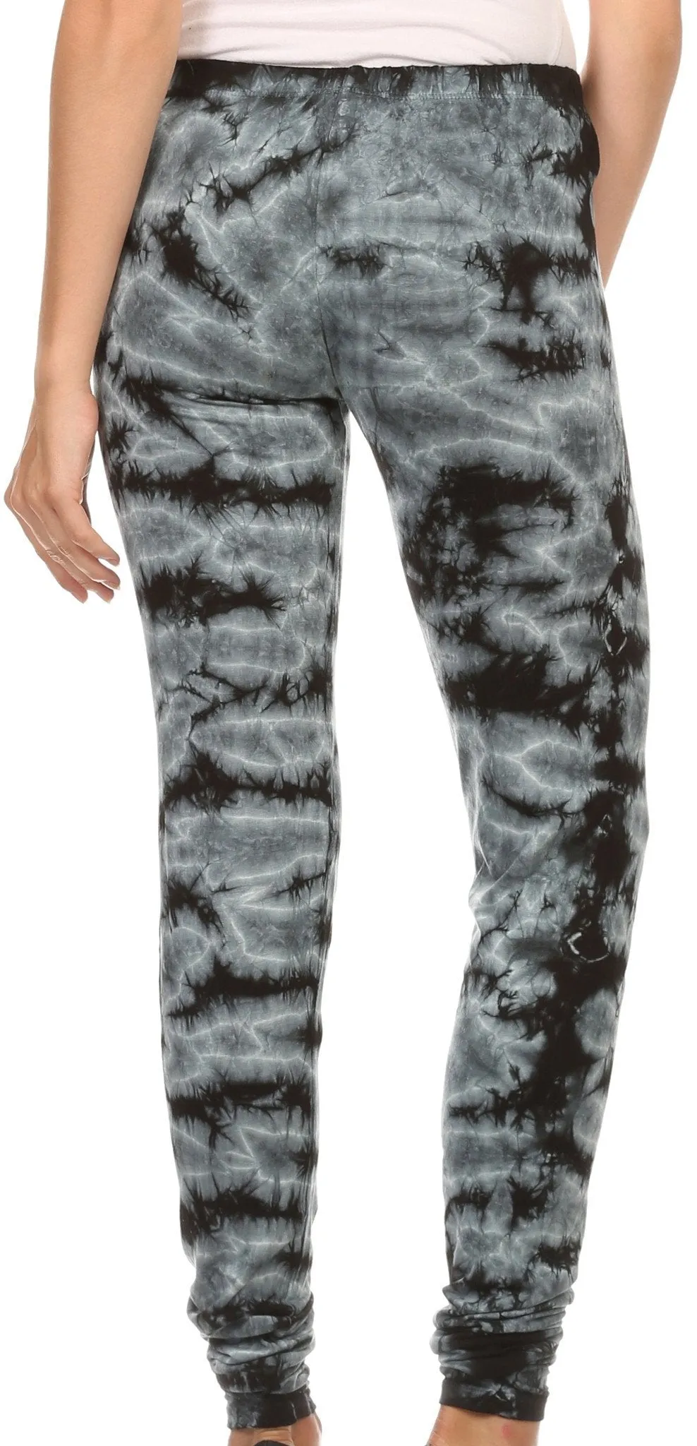 Sakkas Kuntah Long Elastic Waist Adjustable Tie Dye Washed Slim Skinny Pant