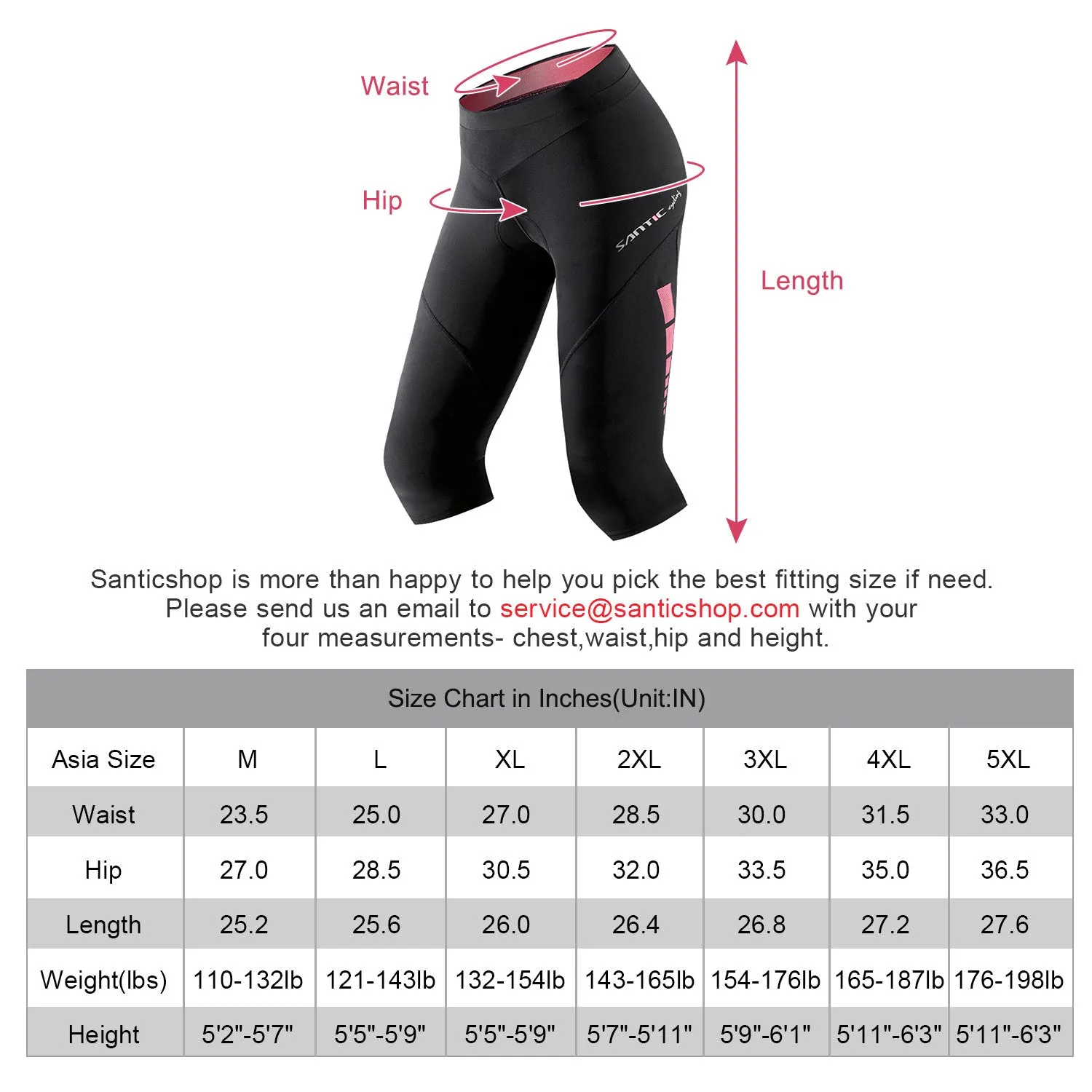 Santic Alita Pink Women Padded Cycling Shorts