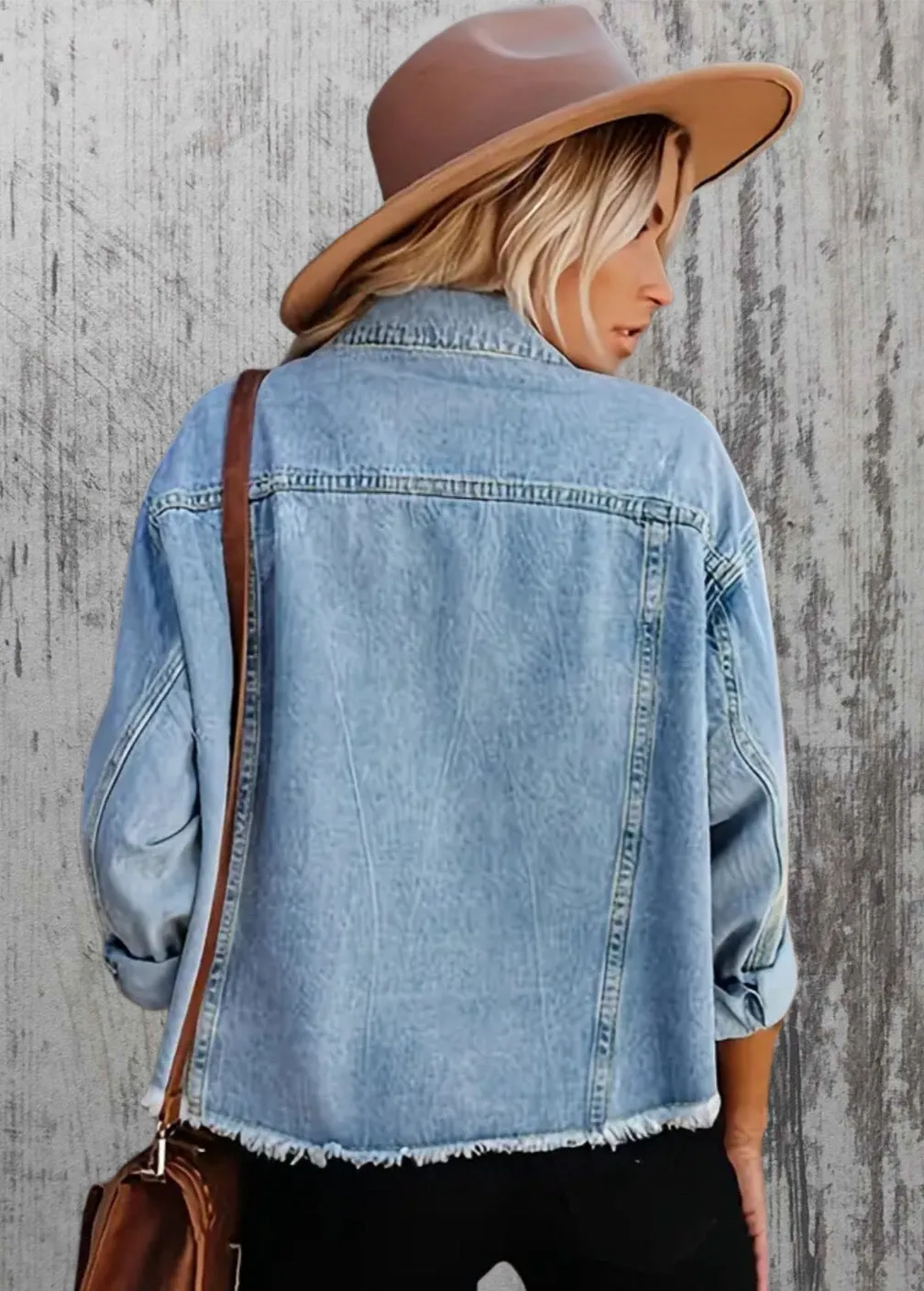 Sequined Baseball Denim Patch Jacket