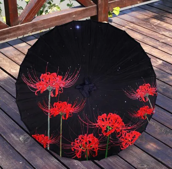 Silk Cloth Lace Umbrella Women Costume Photography Props Tasseled Umbrella Yarned Chinese Classical Oil-paper Umbrella Parasol