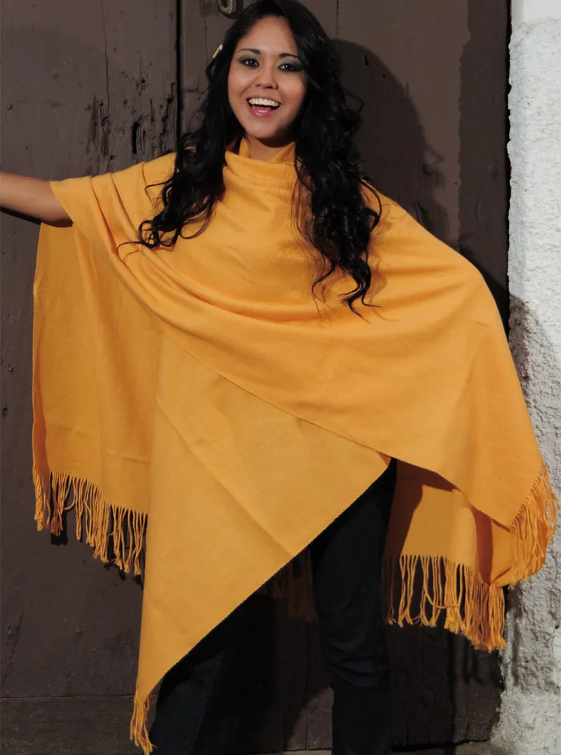 Sleek Alpaca Shawl Open Poncho