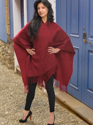 Sleek Alpaca Shawl Open Poncho