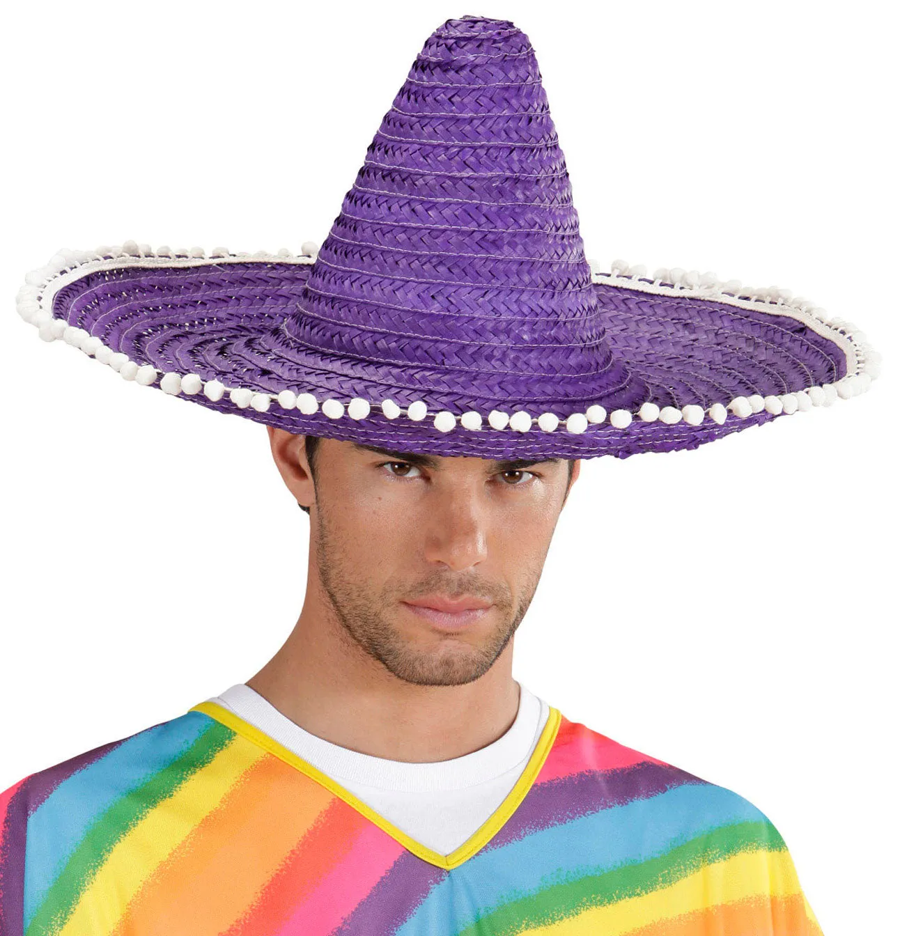 Sombrero 50cm mit Bommeln lila