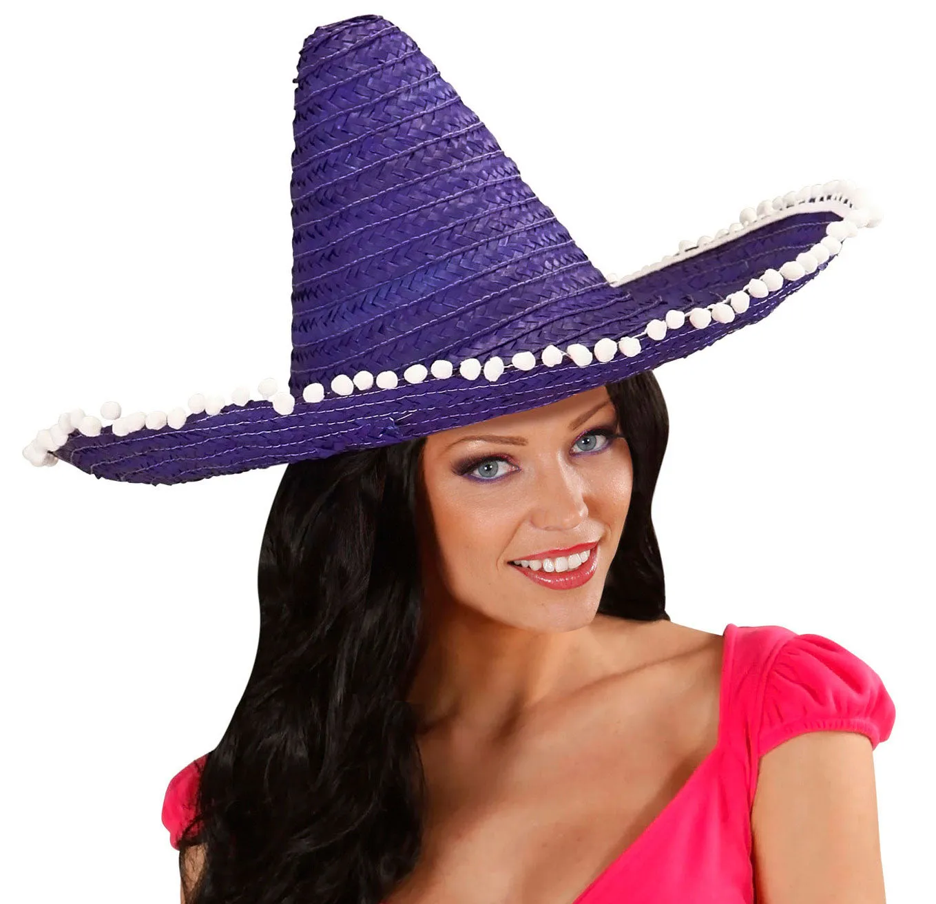 Sombrero 50cm mit Bommeln lila