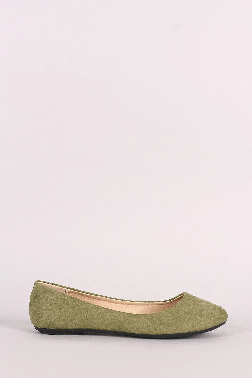 Suede Round Toe Ballet Flat