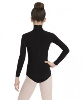 TB123C - Girls Turtleneck Long Sleeve Leotard with Snaps