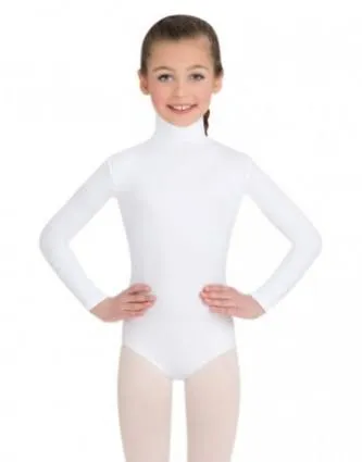 TB123C - Girls Turtleneck Long Sleeve Leotard with Snaps