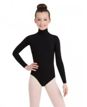 TB123C - Girls Turtleneck Long Sleeve Leotard with Snaps